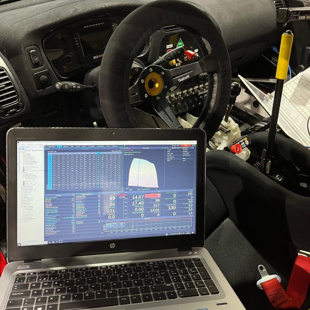Laptop with an engine tuning software