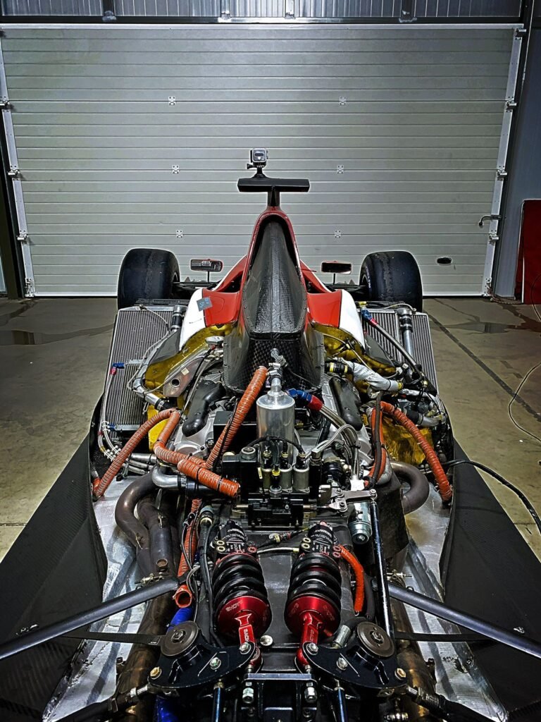formula car in the shop